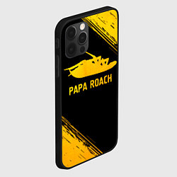 Чехол для iPhone 12 Pro Papa Roach - gold gradient, цвет: 3D-черный — фото 2