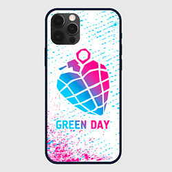 Чехол для iPhone 12 Pro Green Day neon gradient style, цвет: 3D-черный