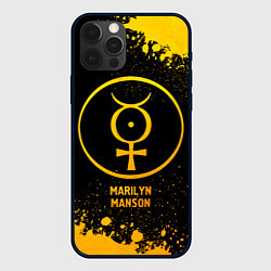 Чехол для iPhone 12 Pro Marilyn Manson - gold gradient, цвет: 3D-черный