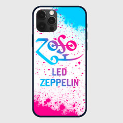 Чехол для iPhone 12 Pro Led Zeppelin neon gradient style, цвет: 3D-черный