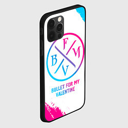 Чехол для iPhone 12 Pro Bullet For My Valentine neon gradient style, цвет: 3D-черный — фото 2