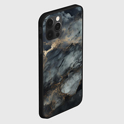 Чехол для iPhone 12 Pro Темно-серый мрамор, цвет: 3D-черный — фото 2