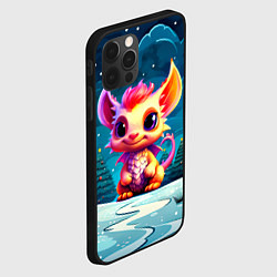 Чехол для iPhone 12 Pro Маленький пушистый дракошка, цвет: 3D-черный — фото 2