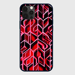 Чехол для iPhone 12 Pro Красный узор, цвет: 3D-черный
