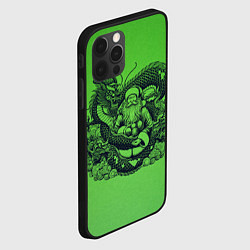 Чехол для iPhone 12 Pro Дракон и Дед Мороз азиат, цвет: 3D-черный — фото 2
