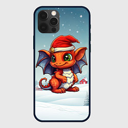 Чехол для iPhone 12 Pro Символ нового 2024 года дракон, цвет: 3D-черный