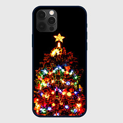Чехол для iPhone 12 Pro Ночная новогодняя ёлка, цвет: 3D-черный