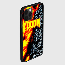 Чехол для iPhone 12 Pro Doom огненное лого, цвет: 3D-черный — фото 2