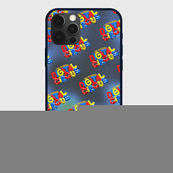 Чехол для iPhone 12 Pro The amazing digital circus pattern, цвет: 3D-черный