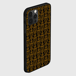 Чехол для iPhone 12 Pro Чёрно-золотой узоры, цвет: 3D-черный — фото 2