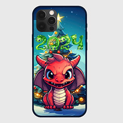 Чехол для iPhone 12 Pro Красный злой дракошка, цвет: 3D-черный