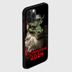 Чехол для iPhone 12 Pro Дракон Санта 2024, цвет: 3D-черный — фото 2