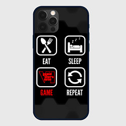 Чехол для iPhone 12 Pro Eat, sleep, GTA6, repeat, цвет: 3D-черный