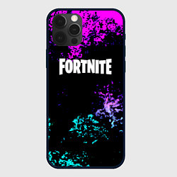 Чехол iPhone 12 Pro Fortnite капли неоновых красок