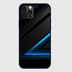 Чехол для iPhone 12 Pro Blue black neon, цвет: 3D-черный