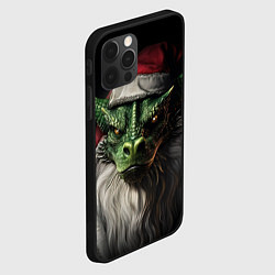 Чехол для iPhone 12 Pro Санта дракон 2024, цвет: 3D-черный — фото 2