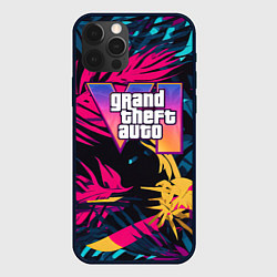 Чехол iPhone 12 Pro GTA 6 logo abstract