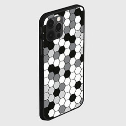 Чехол для iPhone 12 Pro Камуфляж гексагон серый, цвет: 3D-черный — фото 2
