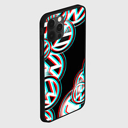 Чехол для iPhone 12 Pro Volkswagen glitch pattern, цвет: 3D-черный — фото 2