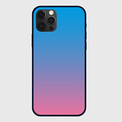 Чехол для iPhone 12 Pro Небесно-розовый градиент, цвет: 3D-черный
