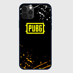 Чехол для iPhone 12 Pro PUBG краски поля боя, цвет: 3D-черный