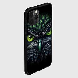 Чехол для iPhone 12 Pro Грозная зеленая сова, цвет: 3D-черный — фото 2