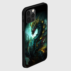 Чехол для iPhone 12 Pro Зеленый болотный дракон, цвет: 3D-черный — фото 2