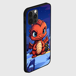 Чехол для iPhone 12 Pro Забавный красный дракон 2024, цвет: 3D-черный — фото 2