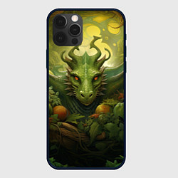 Чехол для iPhone 12 Pro Зеленый лесной дракон символ 2024, цвет: 3D-черный