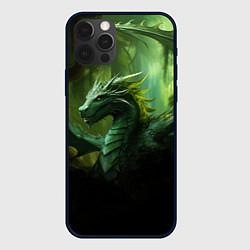 Чехол для iPhone 12 Pro Зеленый лесной дракон символ 2024 года, цвет: 3D-черный