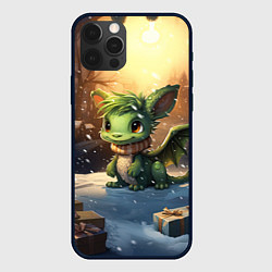 Чехол для iPhone 12 Pro Дракон дух рождества, цвет: 3D-черный