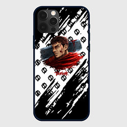 Чехол для iPhone 12 Pro Berserk anime black pattern, цвет: 3D-черный