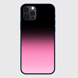 Чехол для iPhone 12 Pro Черно-розовый градиент, цвет: 3D-черный