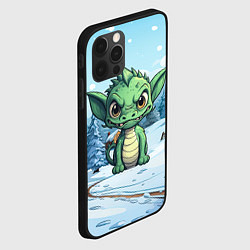 Чехол для iPhone 12 Pro Маленький зеленый забавный дракон, цвет: 3D-черный — фото 2