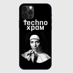 Чехол для iPhone 12 Pro Techno храм монашка с красивыми глазами, цвет: 3D-черный