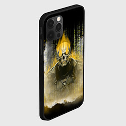 Чехол для iPhone 12 Pro Жёлтый скелет в дыму, цвет: 3D-черный — фото 2