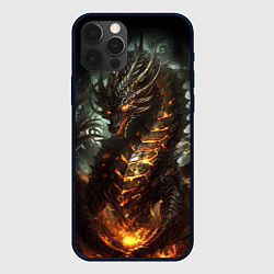 Чехол iPhone 12 Pro Древний огненный дракон символ 2024