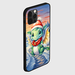 Чехол для iPhone 12 Pro Милый маленький дракон новогодний 2024 года нового, цвет: 3D-черный — фото 2