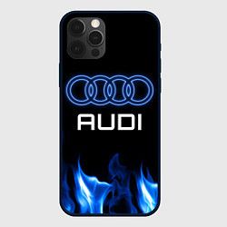 Чехол для iPhone 12 Pro Audi neon art, цвет: 3D-черный