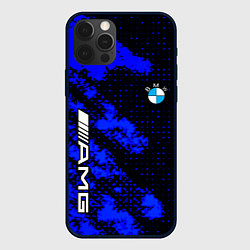 Чехол iPhone 12 Pro BMW sport amg colors blue