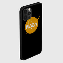 Чехол для iPhone 12 Pro NASA yellow logo, цвет: 3D-черный — фото 2