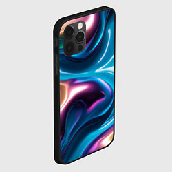 Чехол для iPhone 12 Pro Жидкий красочный металл, цвет: 3D-черный — фото 2