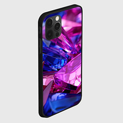 Чехол для iPhone 12 Pro Розовые и синие битые стекла, цвет: 3D-черный — фото 2