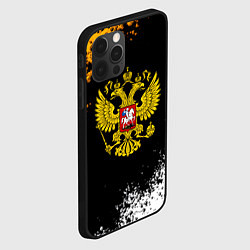 Чехол для iPhone 12 Pro Герб РФ краски имперские, цвет: 3D-черный — фото 2