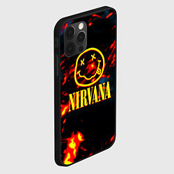 Чехол для iPhone 12 Pro Nirvana rock огненное лого лава, цвет: 3D-черный — фото 2