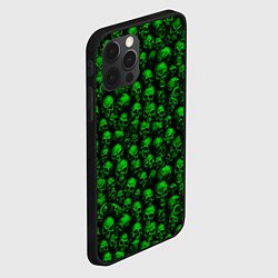 Чехол для iPhone 12 Pro Зеленые черепа, цвет: 3D-черный — фото 2