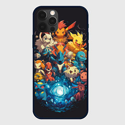 Чехол для iPhone 12 Pro Все покемоны в сборе, цвет: 3D-черный