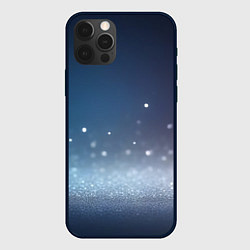 Чехол для iPhone 12 Pro Серебристые блёстки на синем фоне - нейросеть, цвет: 3D-черный