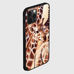 Чехол для iPhone 12 Pro Жирафы - африканский паттерн, цвет: 3D-черный — фото 2