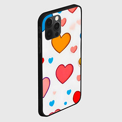Чехол для iPhone 12 Pro Сердца сердечки, цвет: 3D-черный — фото 2